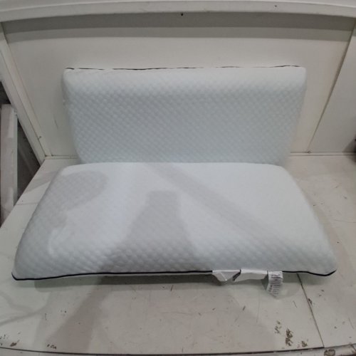 2PK WEEKENDER VENTILATED COOL GEL INFUSED MEMORY FOAM PILLOWS FOR BREATHABLE COMFORT WITH WASHABLE REMOVABLE COVER - KING SIZE - WHITE/BLUE (MODEL: WKKK30GF2) image 2
