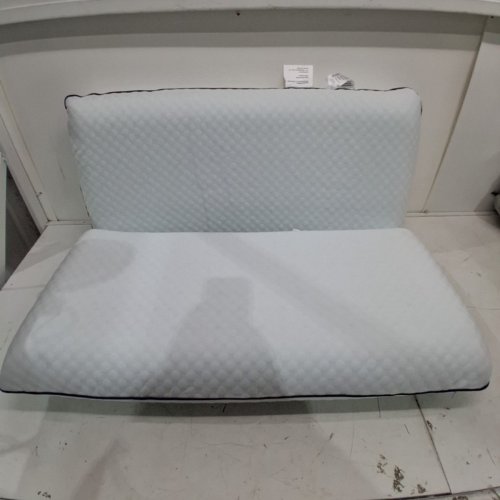 2PK WEEKENDER VENTILATED COOL GEL INFUSED MEMORY FOAM PILLOWS FOR BREATHABLE COMFORT WITH WASHABLE REMOVABLE COVER - KING SIZE - WHITE/BLUE (MODEL: WKKK30GF2) image 3