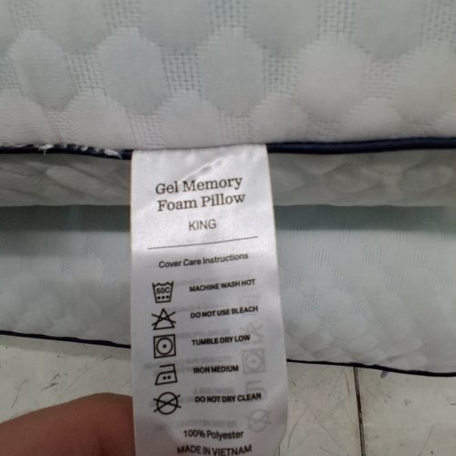 2PK WEEKENDER VENTILATED COOL GEL INFUSED MEMORY FOAM PILLOWS FOR BREATHABLE COMFORT WITH WASHABLE REMOVABLE COVER - KING SIZE - WHITE/BLUE (MODEL: WKKK30GF2) image 4