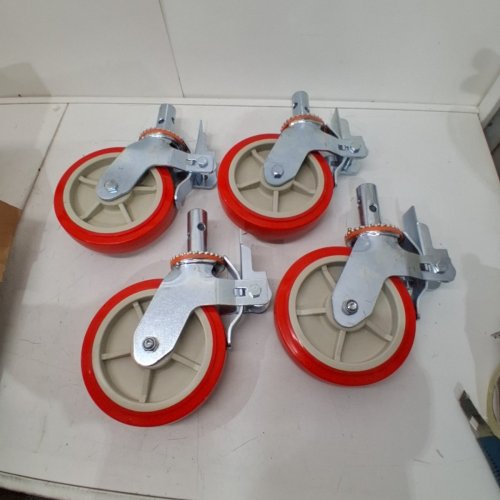 4PK SCAFFOLDING WHEELS SET - 3200LBS - 8" - RED image 2