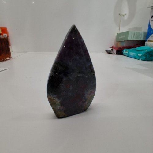 FLAME FREE FORM TEARDROP SHAPED OCEAN JASPER/ SCENIC AGATE CRYSTAL - 26G image 3