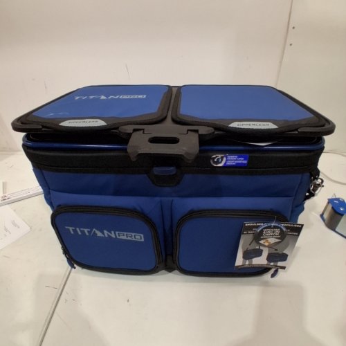 TITAN PRO ZIPPERLESS COOLER BAG - 48 CANS - BLUE AND BLACK image 2