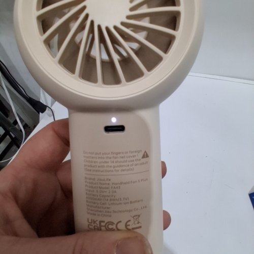 JISULIFE LIFE5 PLUS PORTABLE RECHARGEABLE HANDHELD TURBO FAN WITH 5-SPEEDS - 4000 MAH - BROWN (MODEL: FA43) image 2