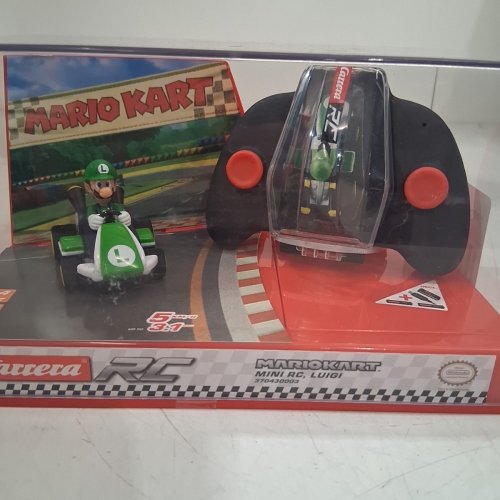 KIDS CARRERA RC NINTENDO MARIO KART MINI COLLECTIBLE RADIO REMOTE CONTROL TOY CAR VEHICLE - LUIGI - 1:50 SCALE - 2.4 GHZ - GREEN/BLACK/RED image 5