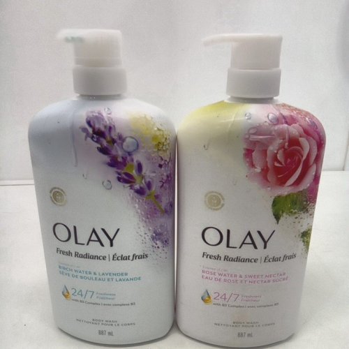 2PC OLAY FRESH RADIANCE BODY WASH WITH B3 BOTANICAL COMPLEX - 887ML EACH - ROSE WATER & SWEET NECTAR / BIRCH WATER & LAVENDER image 2