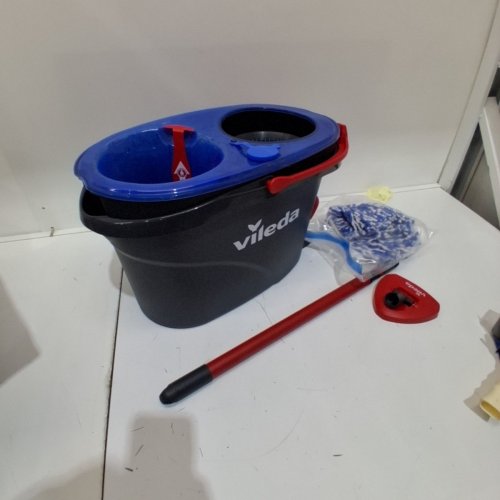 VILEDA EASYWRING RINSECLEAN SPIN MOP & BUCKET SYSTEM - GREY/BLUE image 2