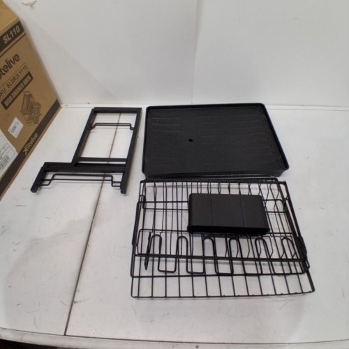 STELIVE 2-TIER DISH DRYING RACK WITH DRAINBOARD AND UTENSIL HOLDER - 16.5" X 11.8" X 15" - BLACK (MODEL: SL110) image 2
