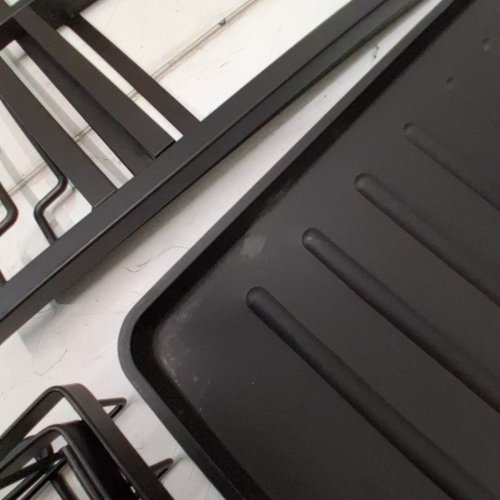 STELIVE 2-TIER DISH DRYING RACK WITH DRAINBOARD AND UTENSIL HOLDER - 16.5" X 11.8" X 15" - BLACK (MODEL: SL110) image 3