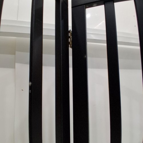 SEMIOCTHOME FOLDABLE FREESTANDING BAMBOO PET GATE - 2 PANEL - 37" X 24" - BLACK image 3
