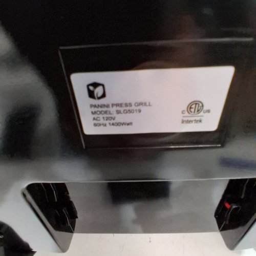 SUSTEAS PANINI PRESS GRILL - 120 V - 1400W - BLACK (MODEL: SLG5019) image 3