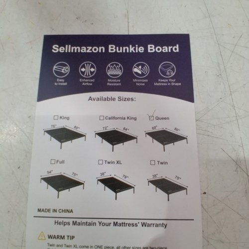 2PC SELLMAZON HEAVY DUTY BUNKIE BOARD - QUEEN - BLACK (MODEL: BKBSM0102B) image 5