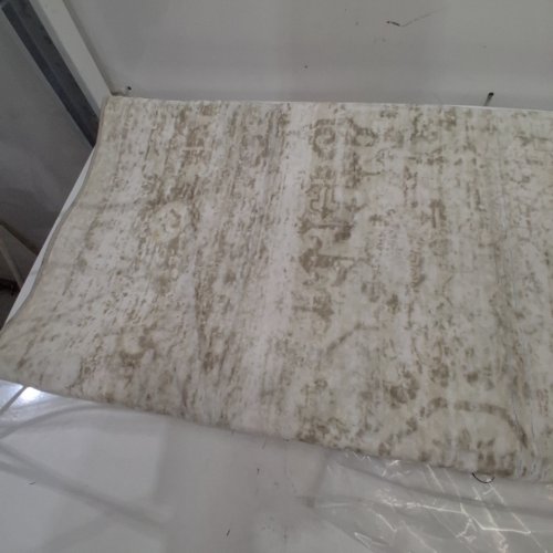 ABSTRACT NEUTRAL VINTAGE RETRO AREA RUG - 5FT X 7FT - BEIGE image 2