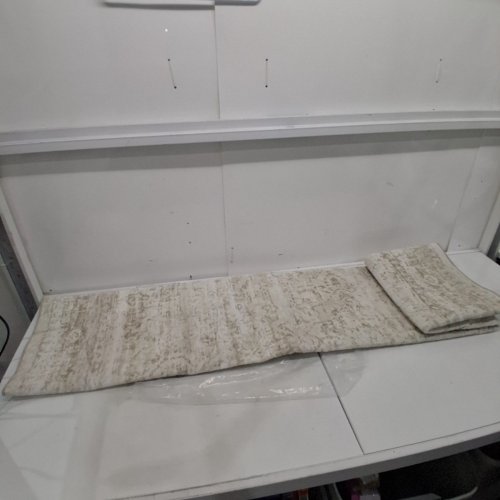 ABSTRACT NEUTRAL VINTAGE RETRO AREA RUG - 5FT X 7FT - BEIGE image 3