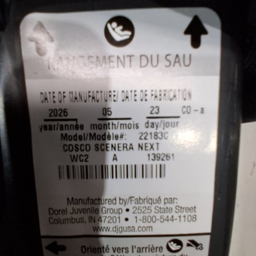 COSCO SCENERA NEXT CONVERTIBLE CAR SEAT - BLACKOUT (MODEL: 22183C-KOT) image 2