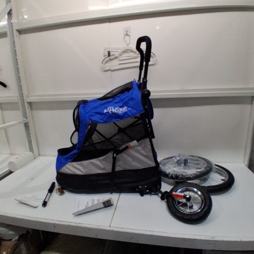 PETIQUE BREEZE JOGGER VENTILATED PET STROLLER - FOR MEDIUM PETS - 25" X 37" X 39.5" - BLACK / BLUE image 2