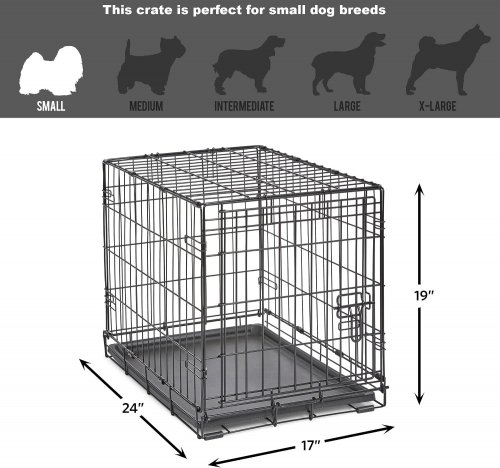 NEW WORLD FOLDING METAL DOG CRATE - 24'' SMALL - BLACK (MODEL: B24) image 2