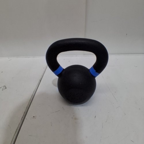 YES4ALL POWDER COATED CAST IRON COMPETITION KETTLEBELL WITH WIDE HANDLES & FLAT BOTTOMS - 26LBS - BLACK/BLUE - (MODEL: SD7M) image 2