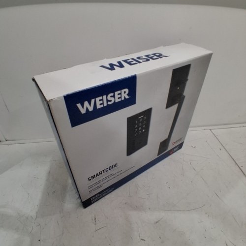 WEISER SMARTCODE TOUCHPAD ELECTRONIC CONTEMPORARY DEADBOLT & HANDLESET COMBO PACK WITH SMARTKEY SECURITY - MATTE BLACK (MODEL: 1704140/GED9720-CNT-514) image 6