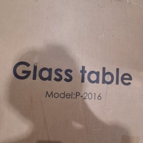 ARLOPU TEMPERED GLASS PATIO TABLE WITH UMBRELLA HOLE - 55" X 29" X 27" - BLACK - (MODEL: P-2016) image 3