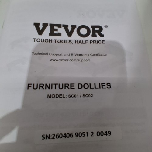 2PK VEVOR heavy duty FURNITURE DOLLY - 1000LBS max - 18" x 30" - GREY (MODEL: SC02) image 3