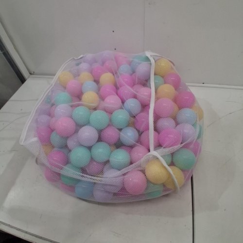 200PK PLASTIC BALL PIT BALLS WITH STORAGE BAG - PASTEL COLOURS image 2