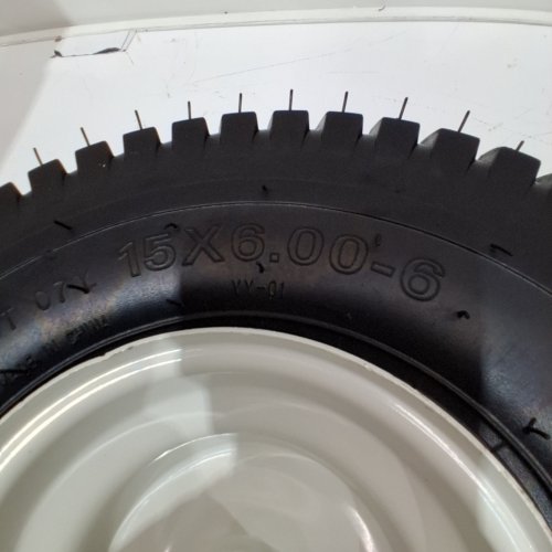 2PK GICOOL REPLACEMENT PNEUMATIC LAWN MOWER FRONT TIRE AND WHEEL - 15"X6.00"-6" - BLACK (MODEL: WH-RP3504S-2D) image 2