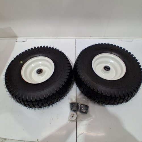 2PK GICOOL REPLACEMENT PNEUMATIC LAWN MOWER FRONT TIRE AND WHEEL - 15"X6.00"-6" - BLACK (MODEL: WH-RP3504S-2D) image 3