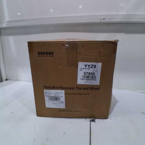 2PK GICOOL REPLACEMENT PNEUMATIC LAWN MOWER FRONT TIRE AND WHEEL - 15"X6.00"-6" - BLACK (MODEL: WH-RP3504S-2D) image 5