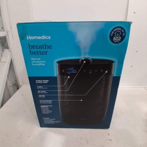 HOMEDICS DELUXE ULTRASONIC HUMIDIFIER WITH AROMA DIFFUSER AND NIGHT LIGHT - 70 HOURS RUNTIME PER TANK - 5.5L TANK - BLACK (MODEL: UHE-WMTF342-BK) image 3