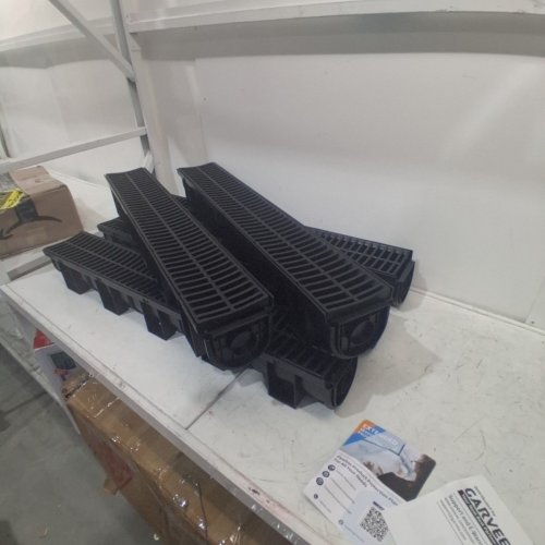GARVEE 5PK WEATHER-RESISTANT HDPE CHANNEL DRAIN SYSTEM WITH PLASTIC GRATE - 39.4" X 5.9" X 5.1" - BLACK (MODEL: PTH_33BLKBLH) image 4