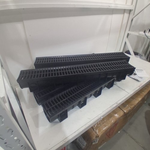 GARVEE 5PK WEATHER-RESISTANT HDPE CHANNEL DRAIN SYSTEM WITH PLASTIC GRATE - 39.4" X 5.9" X 5.1" - BLACK (MODEL: PTH_33BLKBLH) image 5