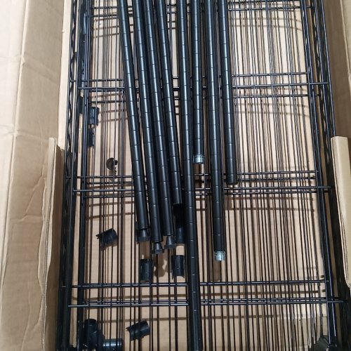 REIBII 4 TIER ADJUSTABLE METAL SHELVING STORAGE UNIT - 45" X 18" X 63" - 800LBS MAX - BLACK (MODEL: RBBT4LM115L) image 3