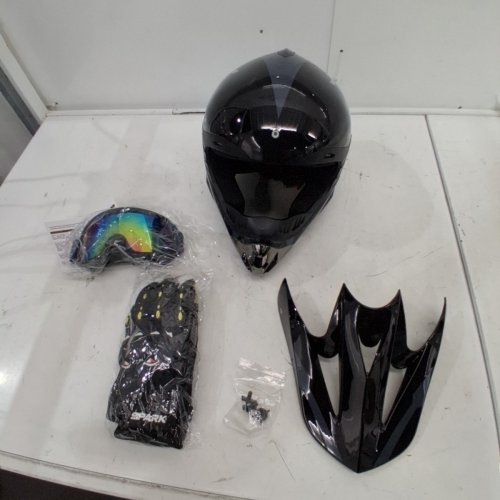 SANQING FULL FACE MOTOCROSS HELMET WITH GLOVES AND GOGGLES - MEDIUM - BLACK (MODEL: CH-202) image 4