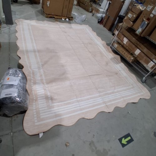 GARVEE WASHABLE SCALLOPED AREA RUG - 10FT X 13FT - BUTTERCREAM image 3