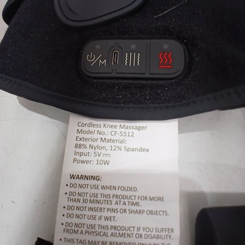 2PK COMFIER CORDLESS KNEE MASSAGERS WITH HEAT - 5 V, 10W - BLACK (MODEL: CF-5512) image 3