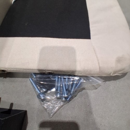 UPHOLSTERED SOFA LOVESEAT WITH ARM RESTS - 72" - BEIGE AND BLACK image 5