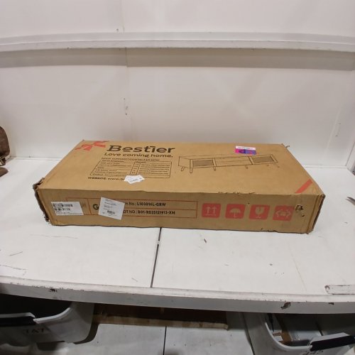 BESTIER TV STAND - 63” L X 13.75” W X 18.75” - GREY (MODEL: L103016L-GRW) image 3