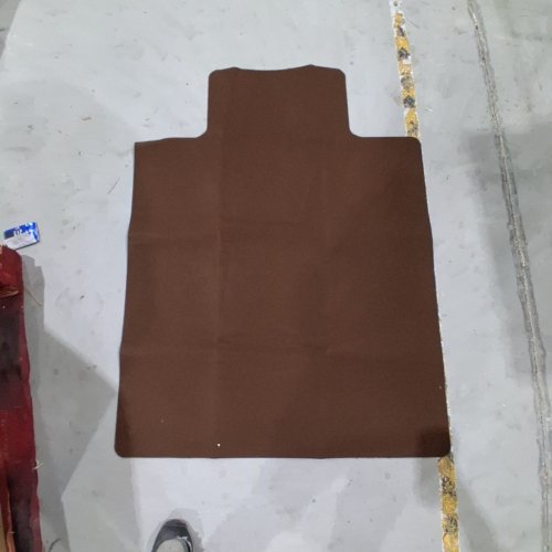 ADHESIVE CONTOURED OFFICE CHAIR CARPET - 35"X47" - BROWN image 3