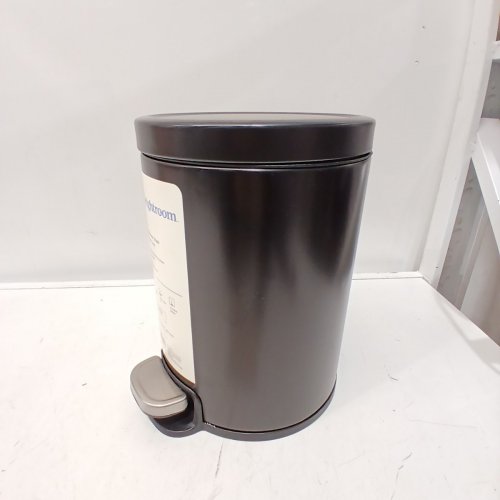 BRIGHTROOM STAINLESS STEEL TRASH CAN - 1.3 GAL - 11.5" X 8" X 10.5" - BLACK image 3
