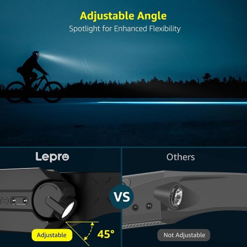 2PK LEPRO LED RECHARGEABLE HEADLAMPS, SUPER BRIGHT WITH MOTION SENSOR - WIDE BEAM & SPOTLIGHT (MODEL: PR320019-2) image 2
