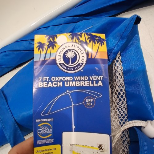 SEASONAL SUPPLY CO. BEACH UMBRELLA - 7FT - BLUE image 2