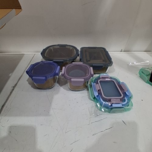18PC ELLO COLOR LOCK MIXED GLASS MEAL PREP FOOD STORAGE CONTAINERS - ASSORTED COLORS (MODEL: 1969922) image 2