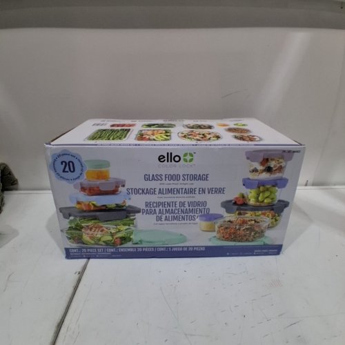 18PC ELLO COLOR LOCK MIXED GLASS MEAL PREP FOOD STORAGE CONTAINERS - ASSORTED COLORS (MODEL: 1969922) image 4