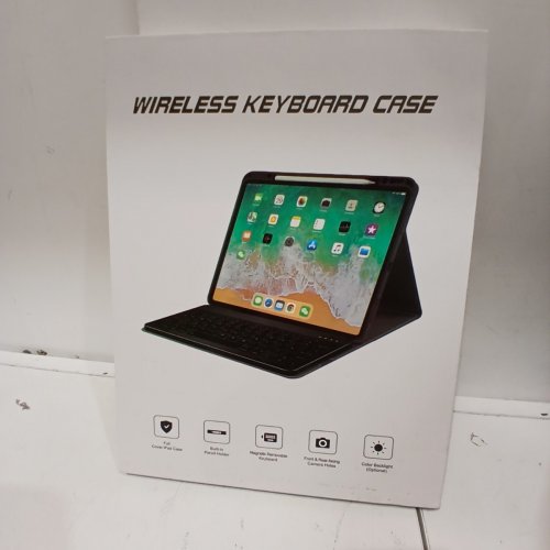 WIRELESS KEYBOARD CASE FOR IPAD PRO 12.9" - FULL COVER, WITH MAGNETIC REMOVABLE KEYBOARD - BUILT IN PENCIL HOLDER - BLACK image 2