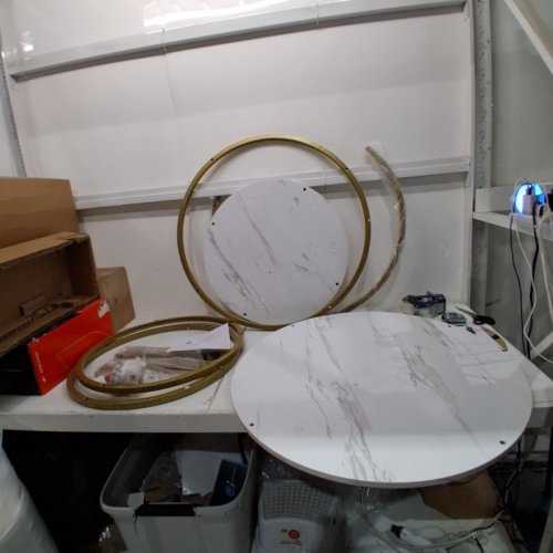 2PC AT-VALY NESTING TABLE SET -31.5" - WHITE\GOLD (MODEL: DB-211009G/W) image 2