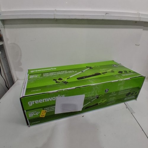 2PC GREENWORKS STRING TRIMMER AND BLOWER COMBO WITH BATTERY - 24V - GREEN/BLACK - (MODEL: STBL24B210) image 6