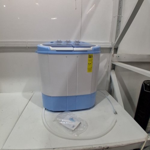 PYLE PURE CLEAN 2-IN-1 MINI PORTABLE WASHER & DRYER MACHINE - 250W - 24" X 22" X 14" - WHITE/BLUE (MODEL : PUCWM22) image 3
