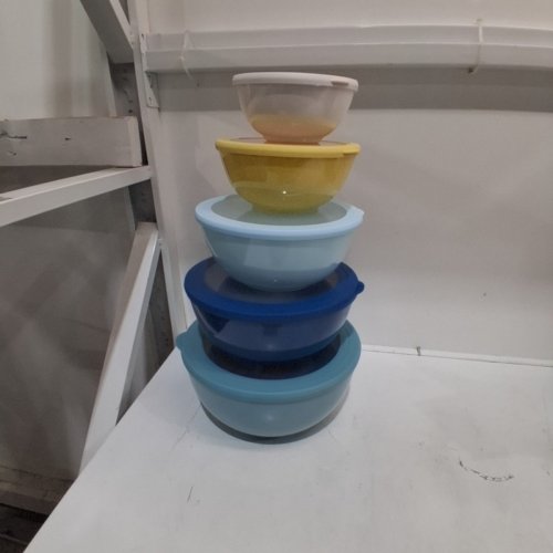 5PC PANDEX MELAMINE BRPA-FREE MIXING BOWL SET WITH LIDS - ASSORTED COLORS (MODEL: 1901780) image 2