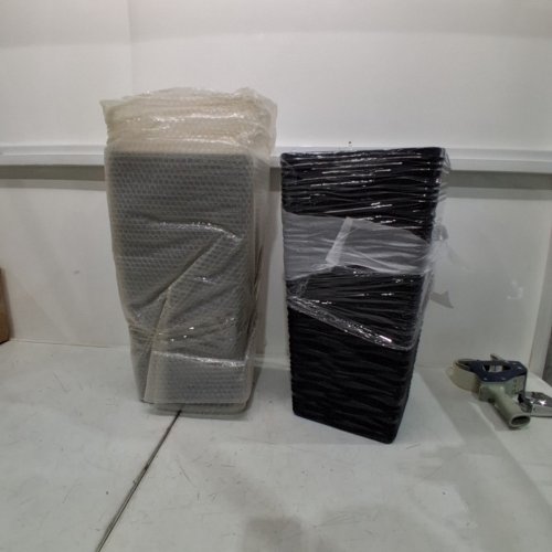 2PK TAPERED PLASTIC PLANTERS - 23" - BLACK image 2