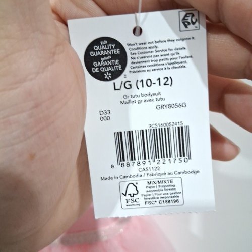 GIRLS' GEORGE TUTU BODYSUIT - LARGE (10-12) - PINK (STYLE: GRY8056G) image 3